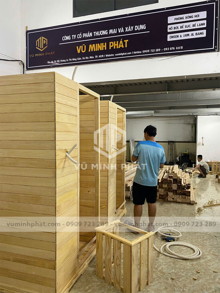 Phòng xông hơi đóng sẵn tại xưởng Vũ Minh Phát