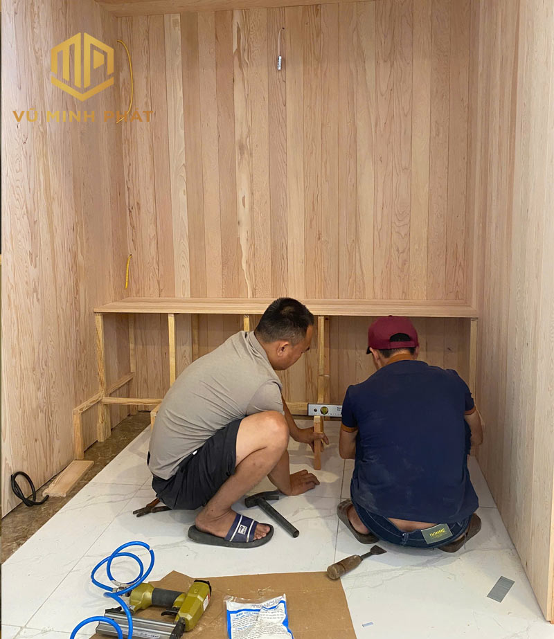 Lắp đặt ghế phòng xông hơi khô