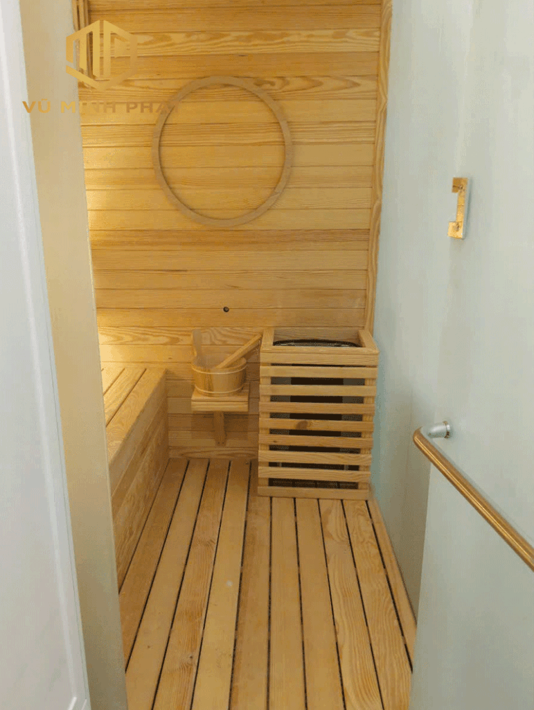 Phòng xông hơi khô gỗ thông my cao cấp