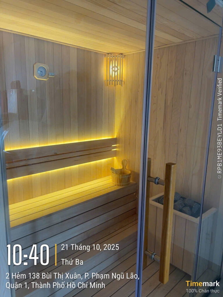 Phòng xông hơi sau khi hoàn thành 