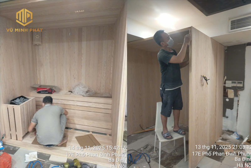 Vũ Minh Phát có đội ngũ thi công phòng xông hơi tay nghề cao, kinh nghiệm lâu năm
