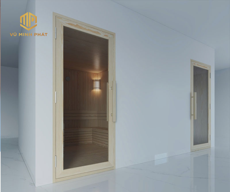 Phòng Xông Hơi Khô Và Ướt Tại Bệnh Viện Quốc Tế Hồng Bàng được thiết kế đặt cạnh nhau