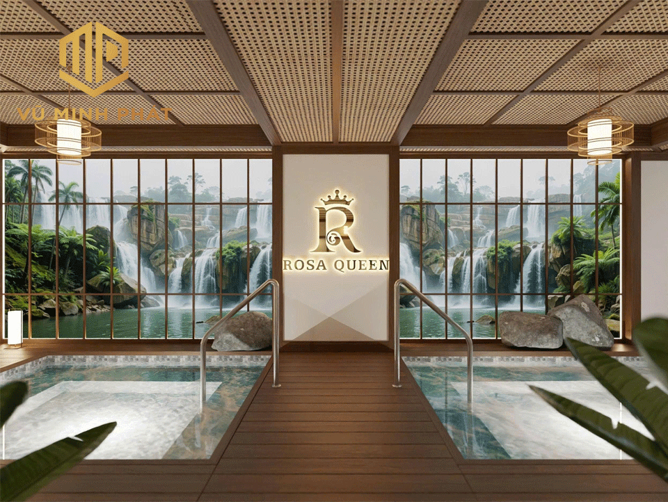 Khu vực ngâm nước nóng onsen và bể ngâm lạnh