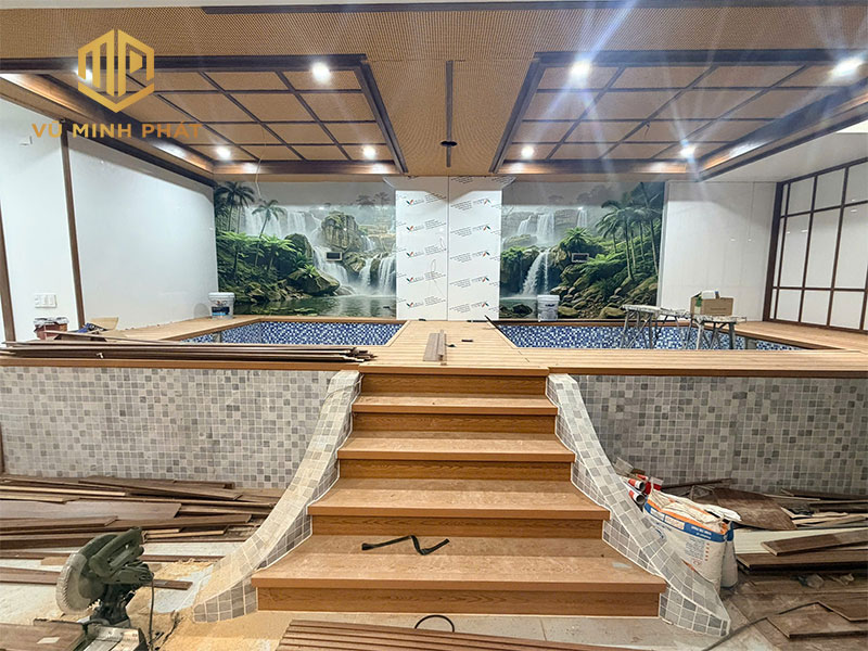 Thi công bể onsen mang phong cách Nhật Bản